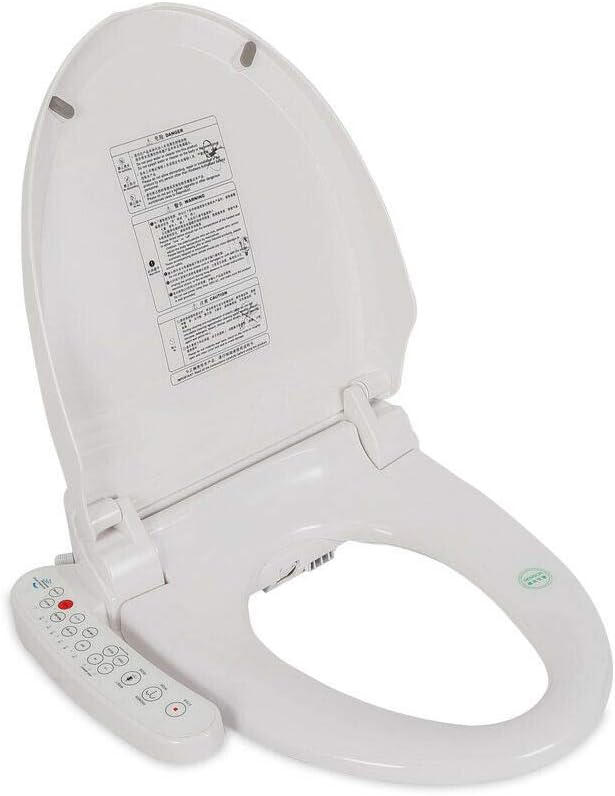 Electric Automatic Bidet Toilet Seat,Luxury Intelligent Bidet Warm Toilet Seat Without Remote Control Deodorization Elongated Heated Seat w/Double Nozzles for Elongated Toilets 1300W 110V US Stock