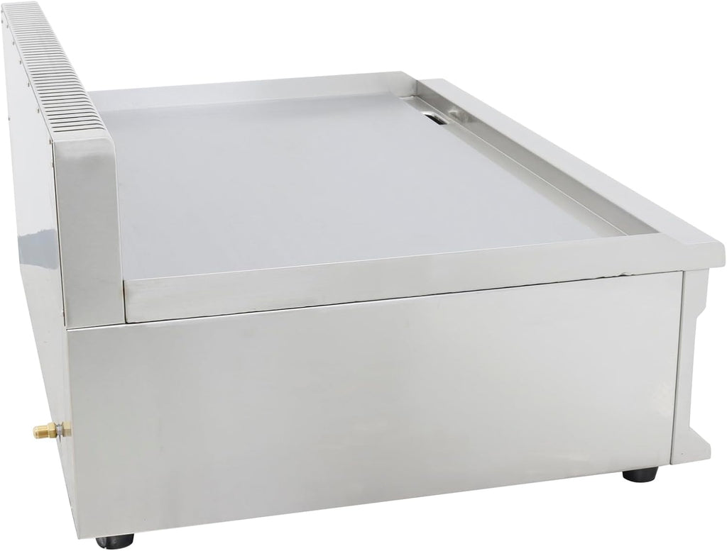 Commercial Stainless Steel LPG Gas Griddle Grill, 35.6' x 21.7' Flat Top Countertop Griddle for Steak, Pancakes & Teppanyaki, 2800Pa, Home & Outdoor Use