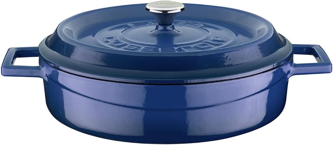 Lava Signature Enameled Cast-Iron Multi-Purpose Braiser Oven - 2-1/2 Quart, Cobalt Blue