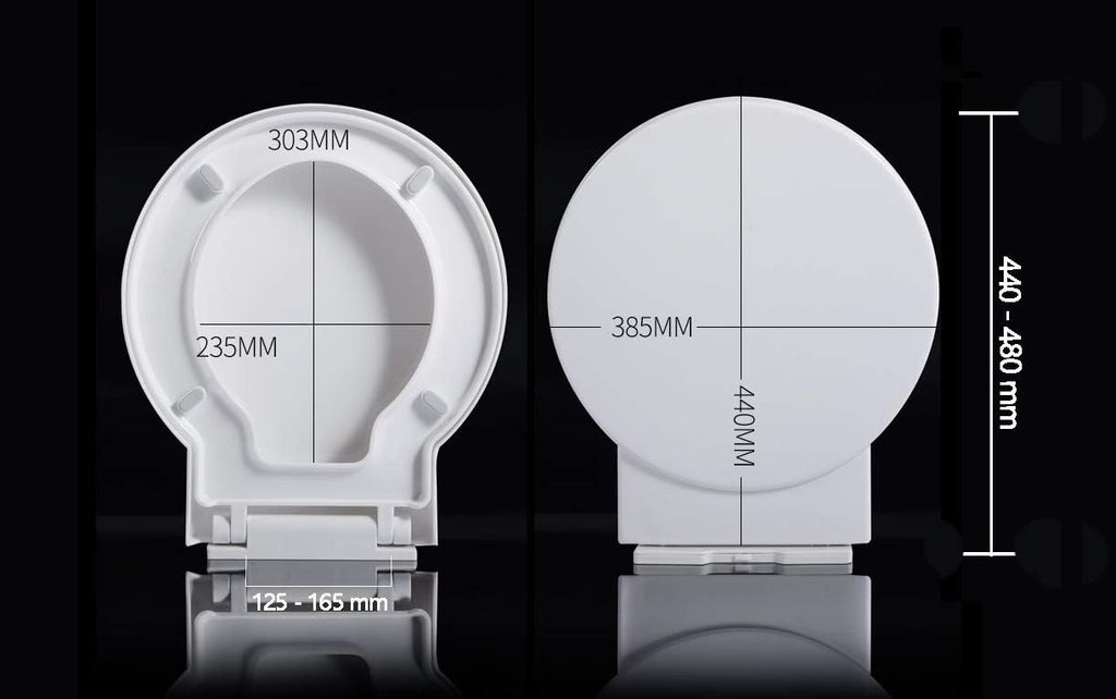 Toilet Seat, Toilet Seat Large Circular Round Shaped Toilet Seat Cover Thicken Environmental Pp Urea-Resin Universal Toilet Lid White