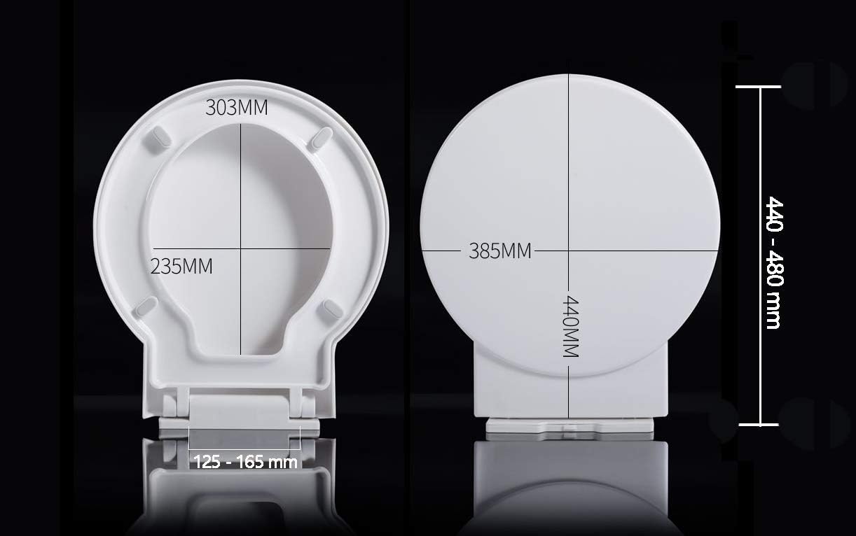 Toilet Seat, Toilet Seat Large Circular Round Shaped Toilet Seat Cover Thicken Environmental Pp Urea-Resin Universal Toilet Lid White