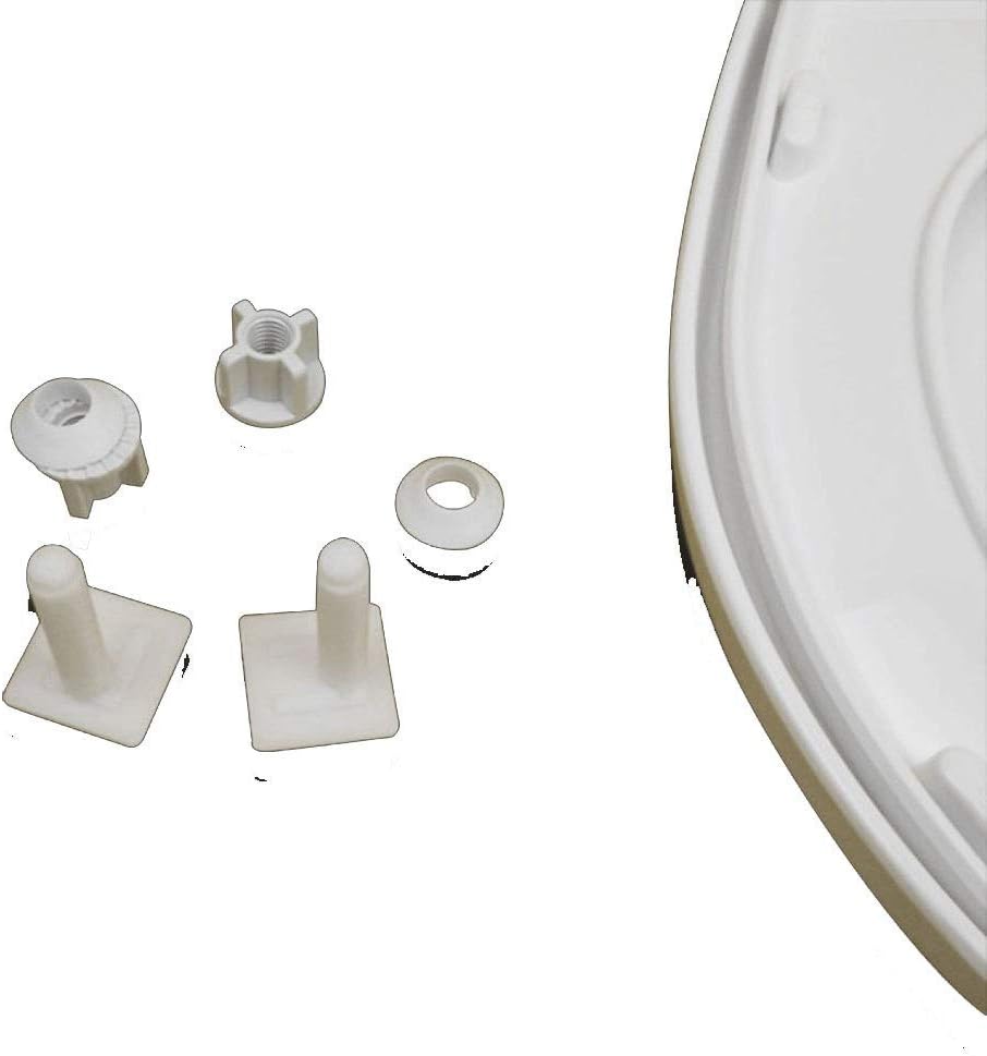Toilet Seat will Slow Close and Never Loosen, ROUND, Enameled Wood, White