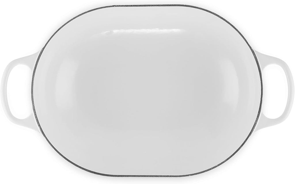 Le Creuset Enameled Cast Iron Signature Oval Casserole with Lid, 3.75 Quart, White