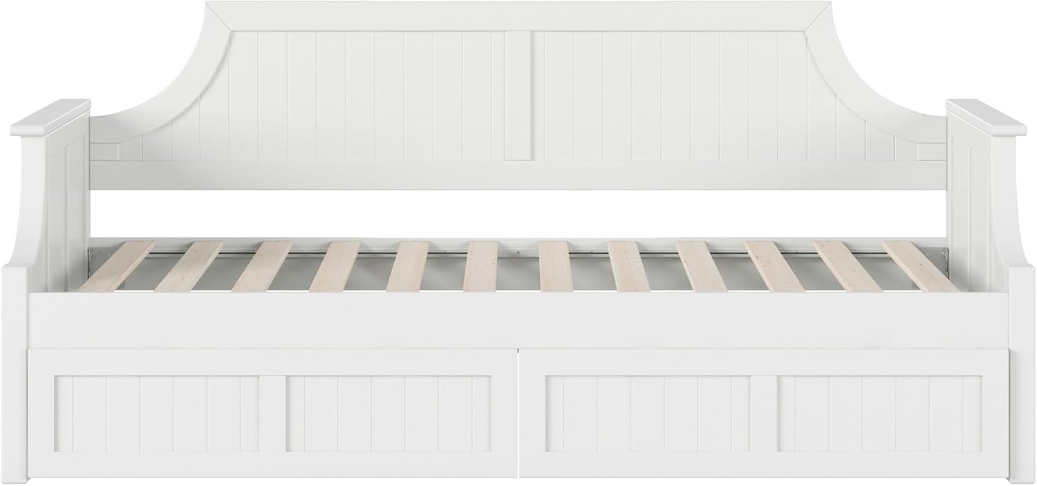 AFI Cambridge Twin Wood Daybed with Set of 2 Drawers in White