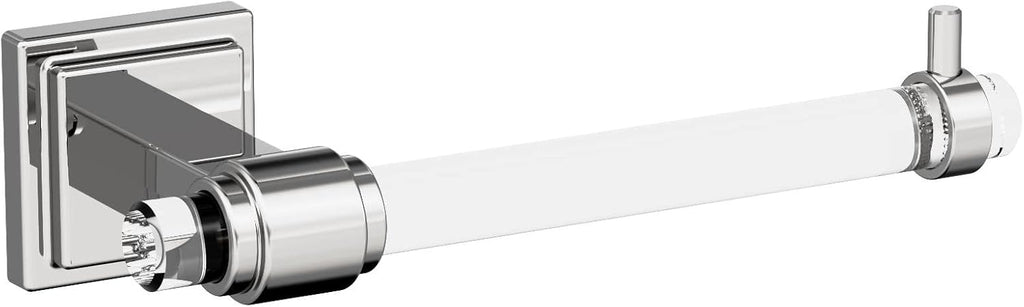 Amerock | Clear/Chrome | Glacio |Towel Bar | 24 inch (610 mm) | 4 Piece | Bathroom Accessories Set