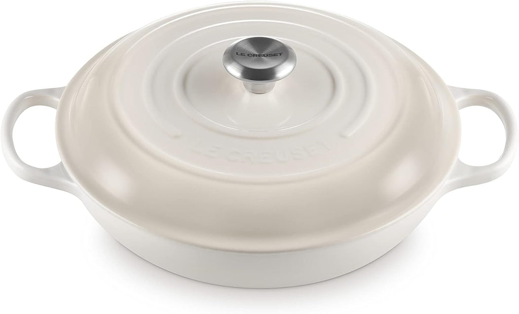 Le Creuset Enameled Cast Iron Signature Braiser, 3.5 qt., Meringue