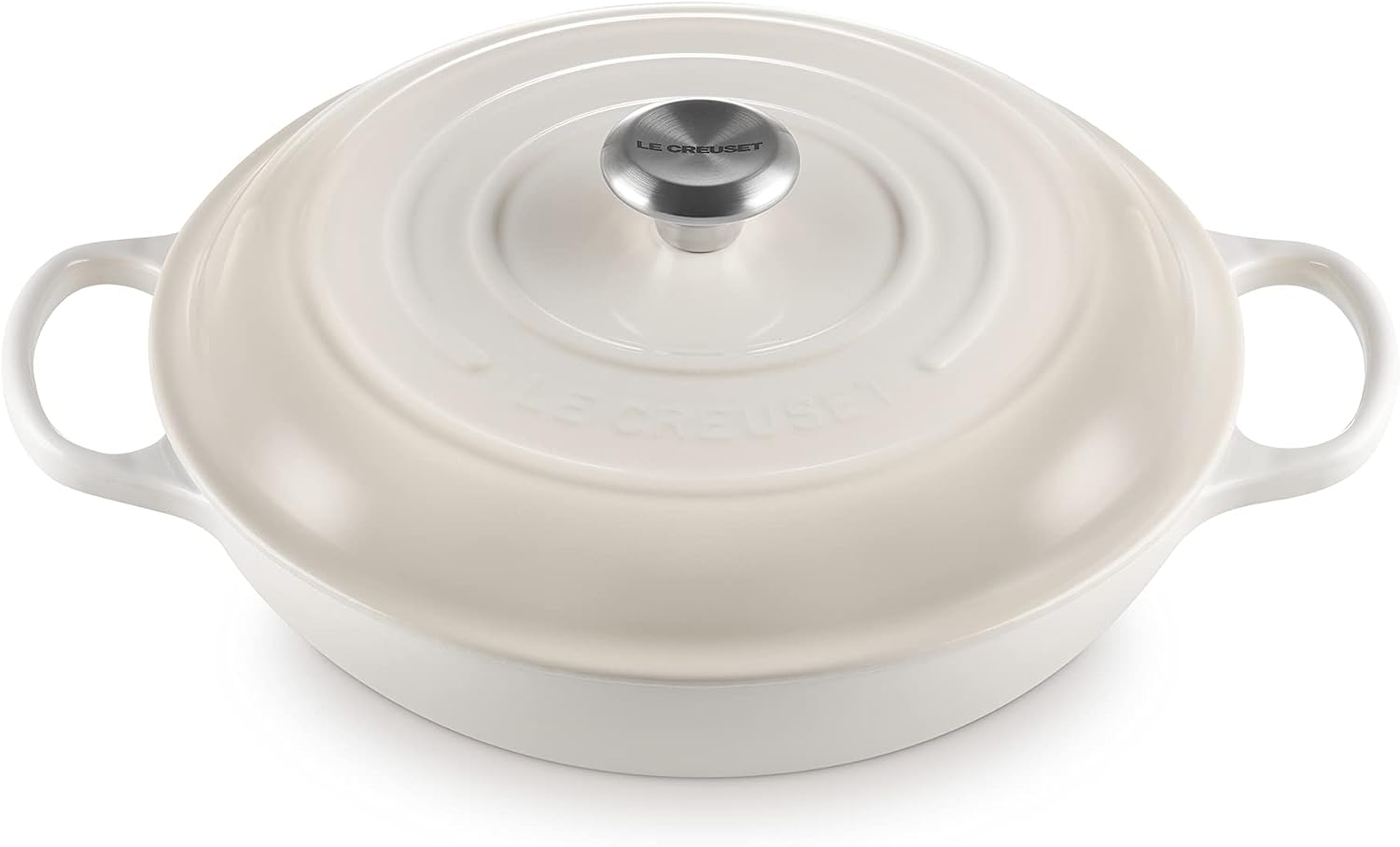 Le Creuset Enameled Cast Iron Signature Braiser, 3.5 qt., Meringue