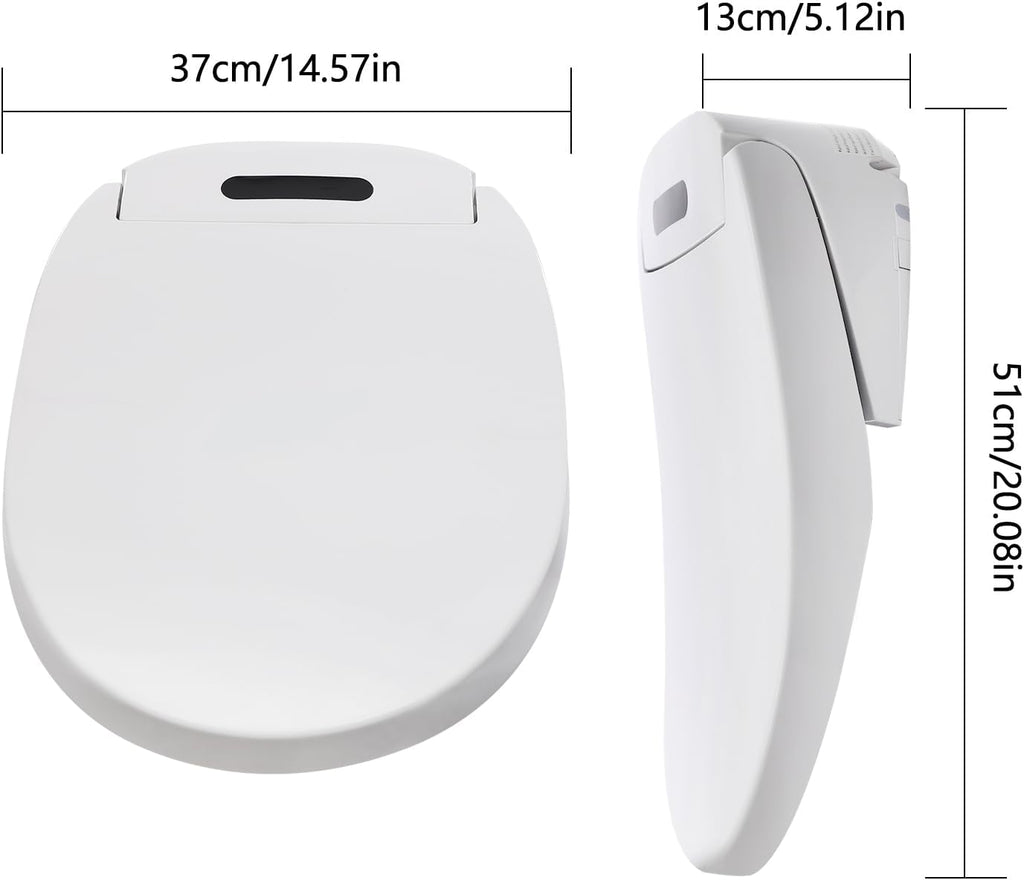 LOYALHEARTDY Smart Bidet Toilet Cover Seat, Intelligent Toilet Cover Seats with Remote Control, Heated Seat & Warm Air Dryer, Self-Cleaning Nozzle, Easy Installation for Elongated & Standard Toilets
