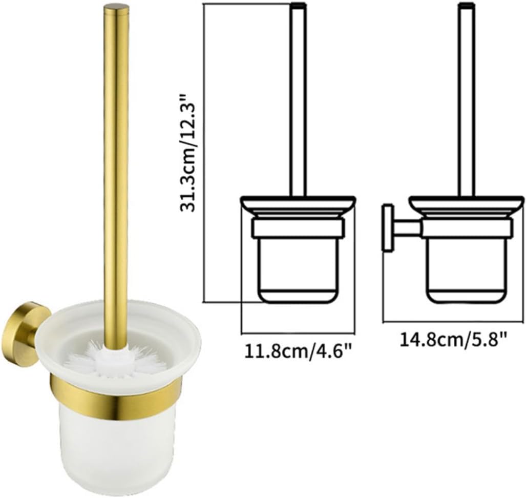Toilet Brush Holder Wall Mount Wc Cleaning Brush Stainless Steel Bathroom Accessories Black Nickel Rose Gold Toilet Accessories(Matte Black)