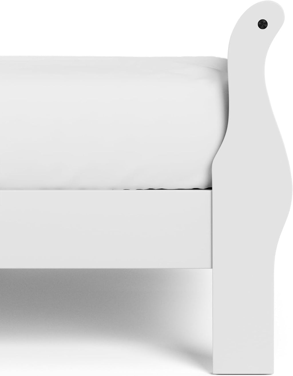 Furniture of America Arabella Traditional Solid Wood 3 Piece Bedroom Set, Full Bed Frame and Nightstands Set of 2, Chic Sleigh Design Bedframe with Headboard and Footboard, Box Spring Needed, White