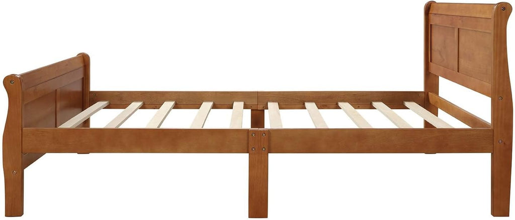 Harper & Bright Designs Solid Oak Wood Twin Bed Frame for Kids,Naturalista Kids Twin Platform Bed Frame with Headboard/Footboard/Wood Slat Support,No Box Spring Needed, Easy Assembly - Oak