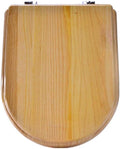 Solid Wood Toilet Seat Round with Adjustable Hinges Home Bathroom Accessory Decor Color