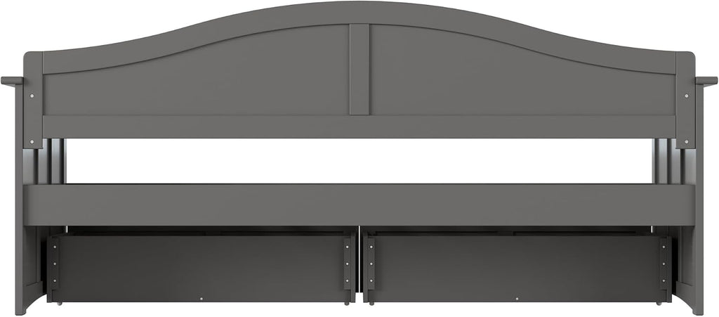 AFI, Nantucket Twin Size Wood Daybed Frame with 2 Storage Drawers, Grey