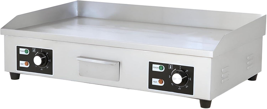 Electric Griddle, Professional 3000 W Stainless Steel Griddle, 8mm thick iron plate, Adjustable Temperature Control Flat Top Griddle, For Resturant, 550 * 420 * 210mm 66 * 47 * 22CM