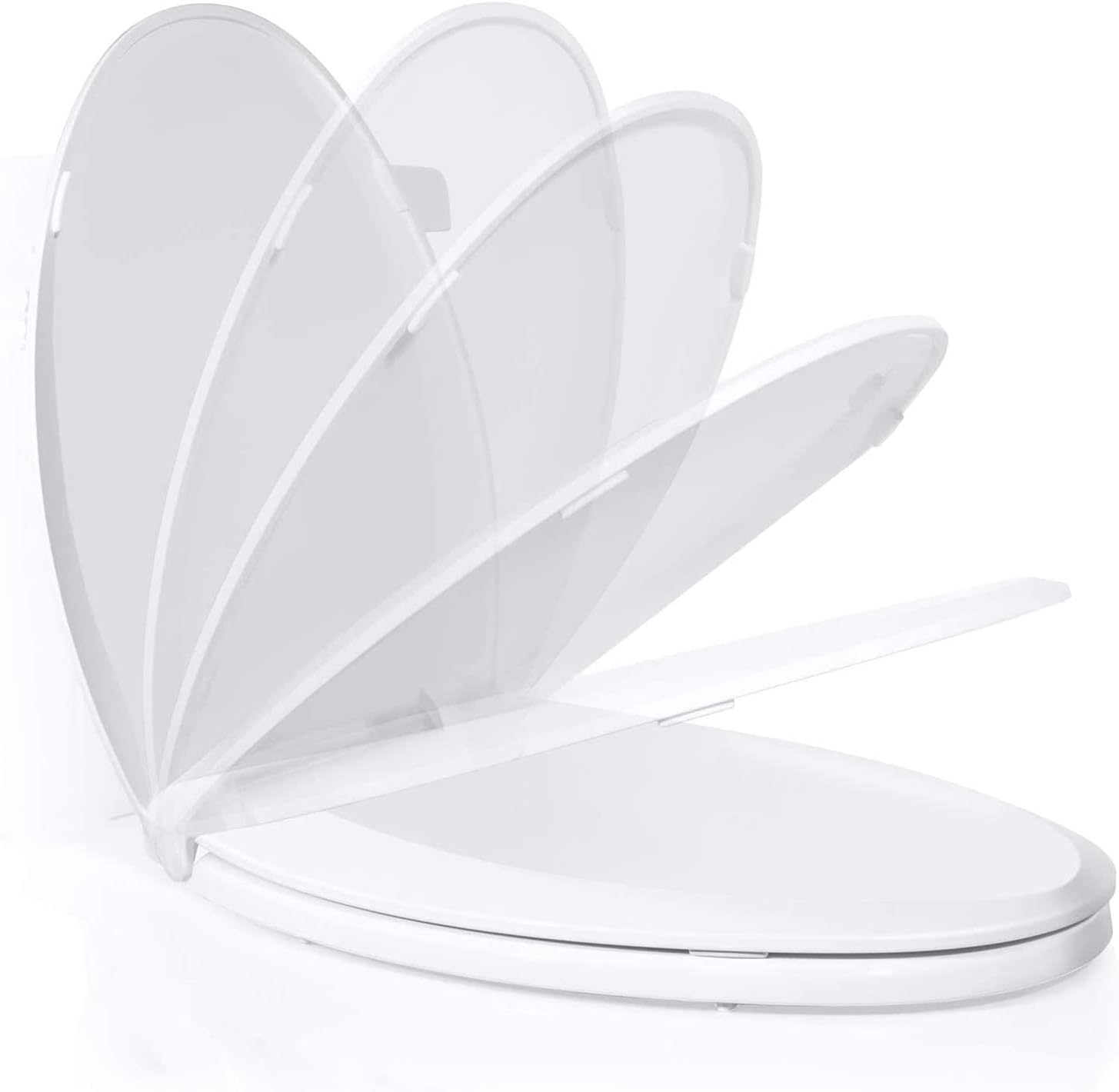 Toilet Seat Soft Close Toilet Seat Commercial Open Front Toilet Seat with Cover, Soft Close Toilet Seat Plastic Large Opening(Round)