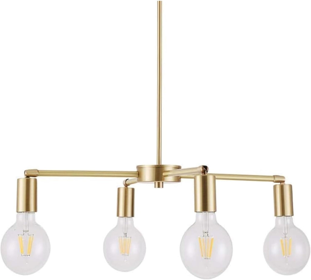 All Copper Restaurant 4 Light Source Modern Minimalist Living Room Bedroom Ceiling Lamp Small Chandelier, Lighting Chandelier