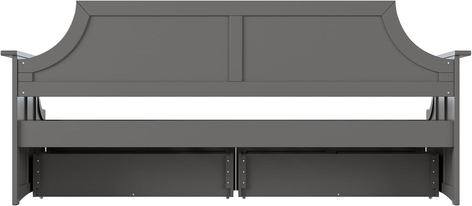 AFI Cambridge Twin Wood Daybed with Set of 2 Drawers in Grey
