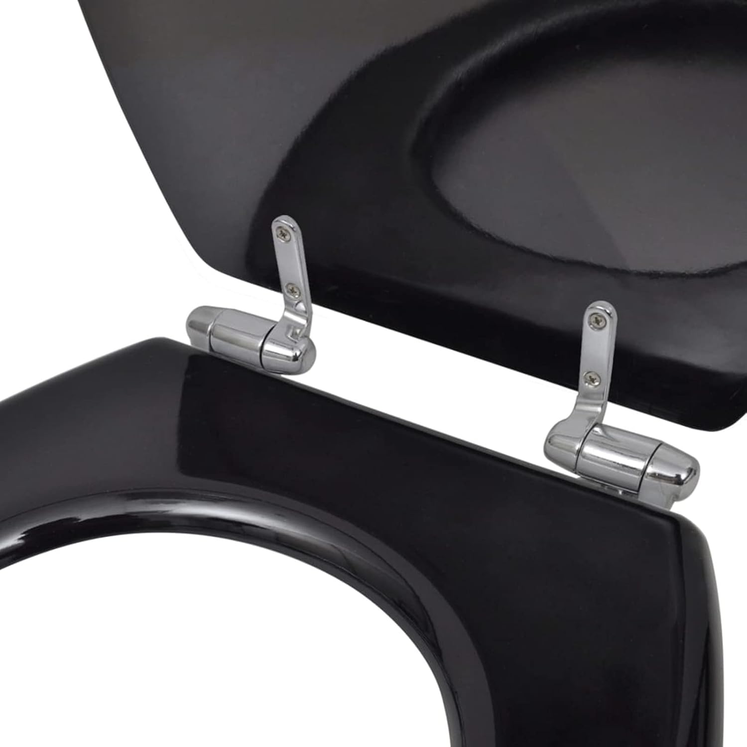 Toilet Seats with Soft Close Lids 2 pcs MDF Black Toilet & Bidet Seats