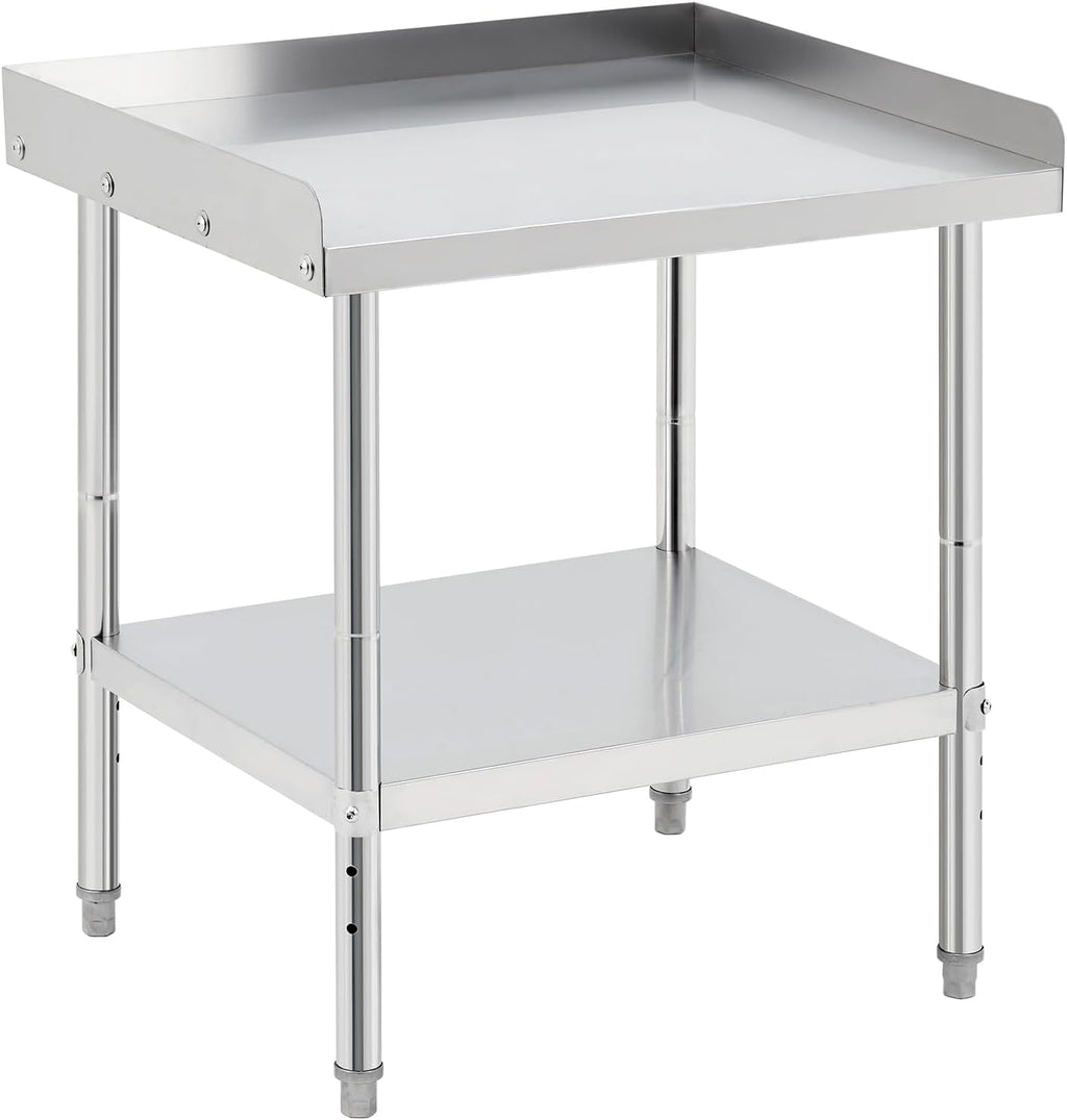 GarveeTech Stainless Steel Grill Stand Table - 28x24x30 Inches, 660 LBS Heavy-Duty Capacity, NSF Certified, with 2' Edge Baffle for Home, Commercial Restaurant Kitchen, Hotel