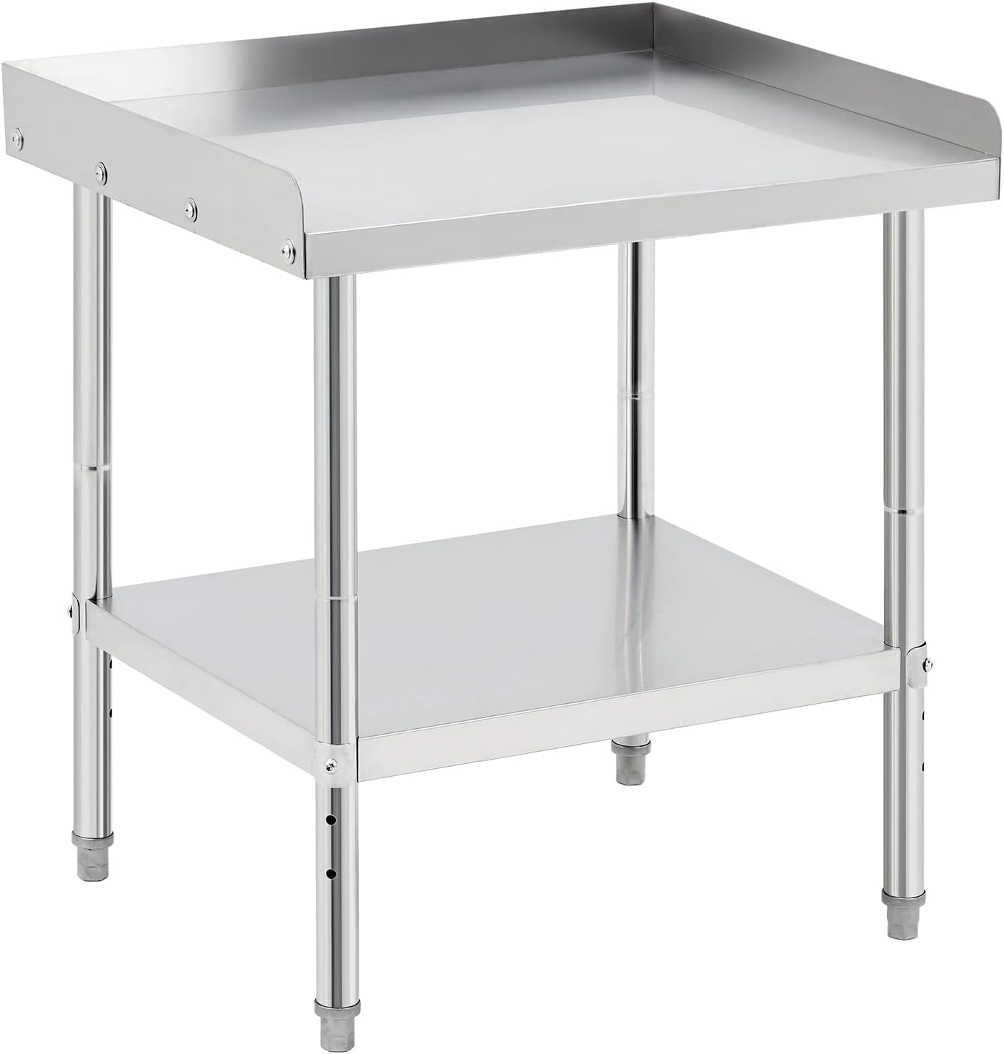 GarveeTech Stainless Steel Grill Stand Table - 28x24x30 Inches, 660 LBS Heavy-Duty Capacity, NSF Certified, with 2' Edge Baffle for Home, Commercial Restaurant Kitchen, Hotel