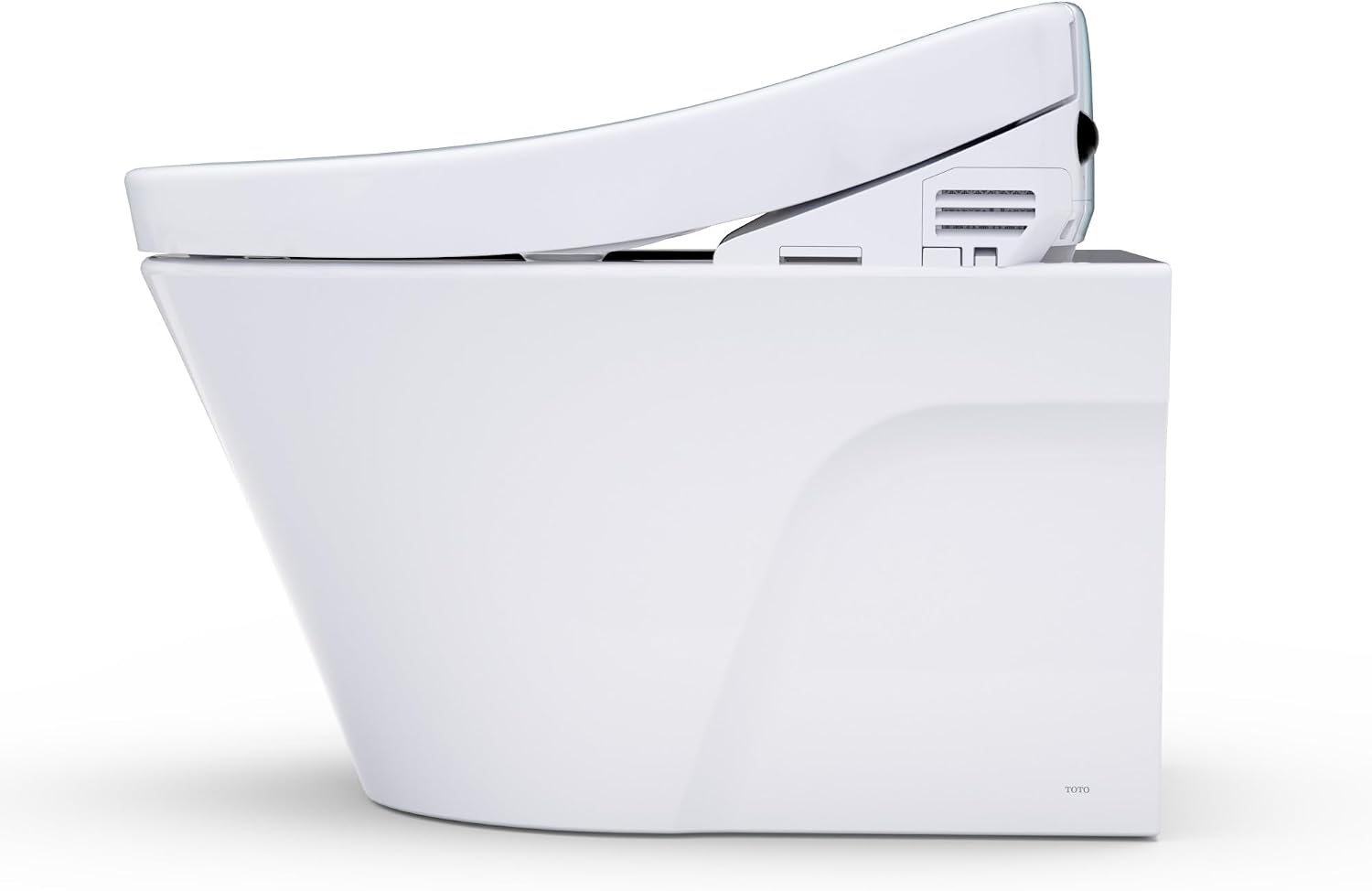 TOTO® WASHLET®+ AP Wall-Hung Elongated Toilet and WASHLET S5 and DuoFit® In-Wall 0.9 and 1.28 GPF Dual-Flush Tank System, Matte Silver - CWT4263446CMFG#MS