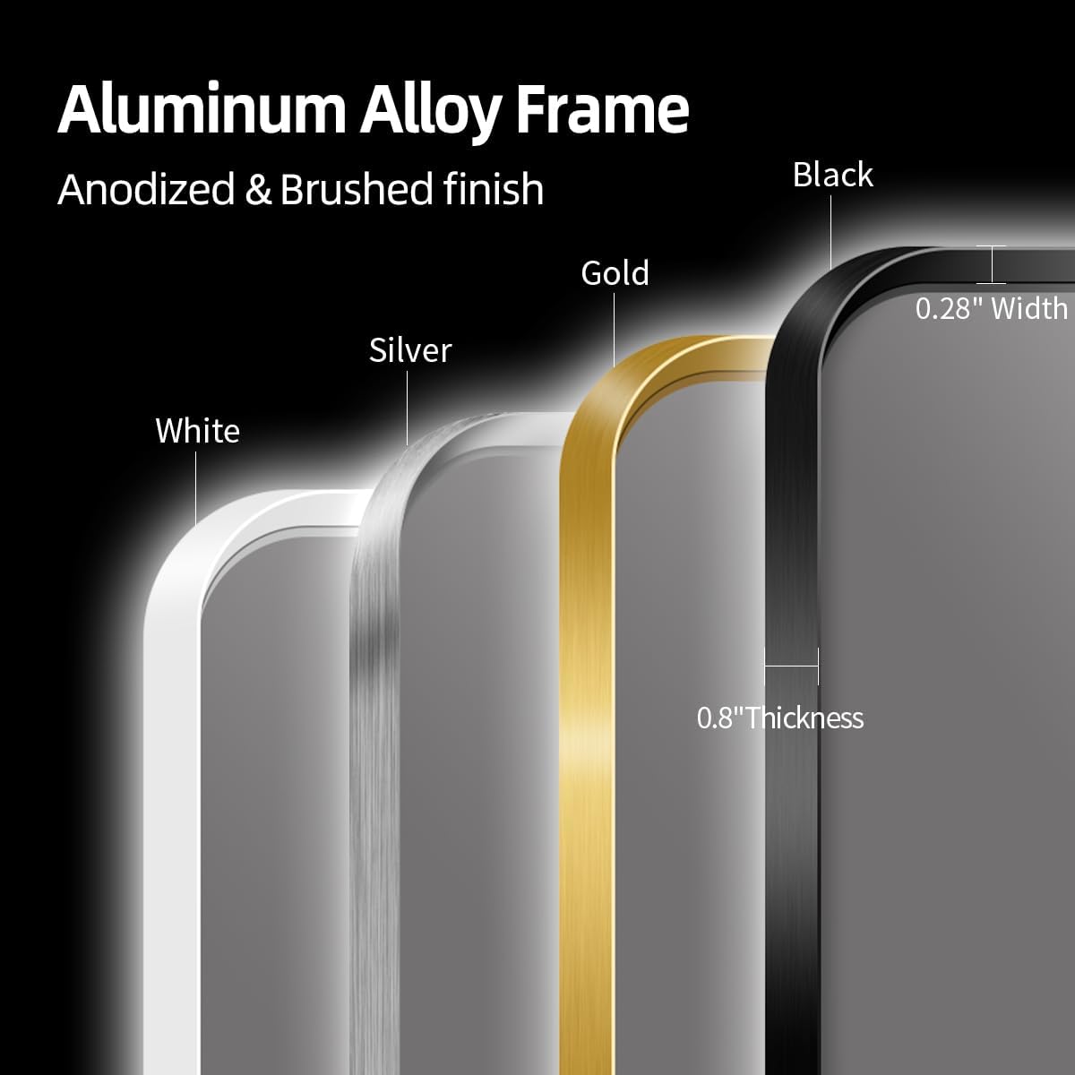 40' x 32' Black LED Bathroom Mirror, Smart Touch Button Anti Fog Backlit Mirror, 3-Color Dimmable Lighting, CRI≥93, Modern Bathroom Vanity Wall Mirror with Lights (Horizontal/Vertical)