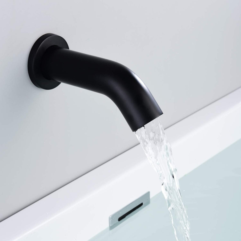 Matte Black Rain Shower Systems with Waterfall Tub Spout, Shower Faucets Sets Complete with 8 Inches Rain Shower Head and Handheld