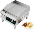 Restaurantware Hi Tek Electric Griddle 1 Durable Countertop Griddle - 120V 1750W Operation Stainless Steel Griddle With Grease Tray Adjustable Temperature