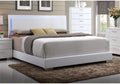 Acme Lorimar Queen Upholstered Wooden Panel Bed with LED in White