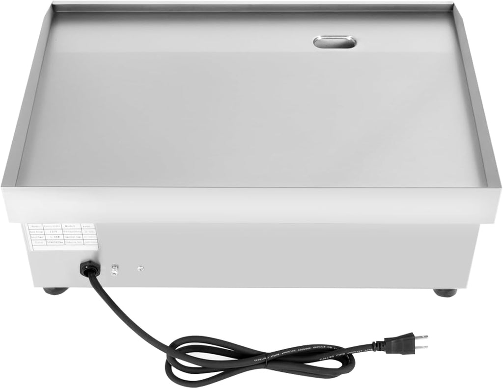 21' Commercial Electric Countertop Griddle Flat Top Grill Hot Plate BBQ Stainless Steel Griddle Grill for Kitchen Restaurant, 122°F-572°F Adjustable Temp