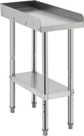 GarveeTech Stainless Steel Grill Stand Table - 12x24x30 Inches, 660 LBS Heavy-Duty Capacity, NSF Certified, with 2' Edge Baffle for Home, Commercial Restaurant Kitchen, Hotel