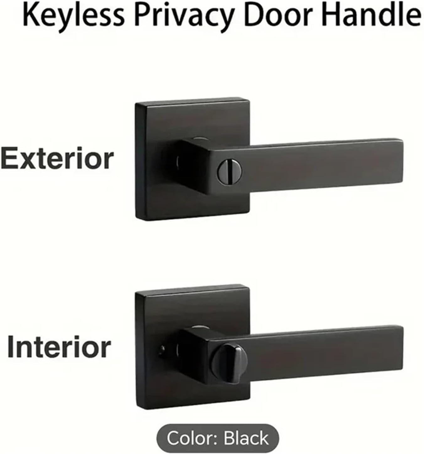 B97A-Door Lever, Keyless Interior Door Knobs, Privacy Locksets for Bedroom Bathroom, Modern Handles