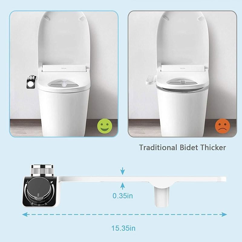 Easy-to-install Bidet Non-electric Smart Toilet Seat Buttocks Flusher Hot Cold Spray