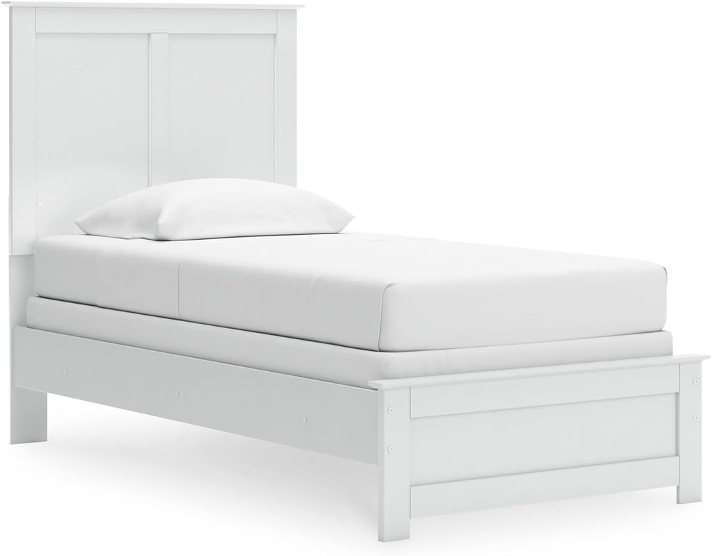 Signature Design by Ashley Bostwick Shoals Transitional Twin Panel Bed, Foundation or Box Spring Needed, White