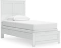 Signature Design by Ashley Bostwick Shoals Transitional Twin Panel Bed, Foundation or Box Spring Needed, White