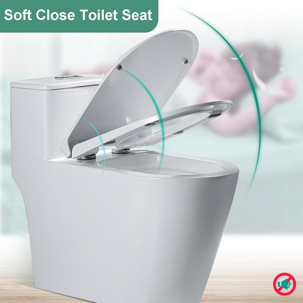 Toilet Seat Commercial Open Front Toilet Seat, Soft Close Toilet Seat Round, Plastic Large Opening Toilet Seat, White