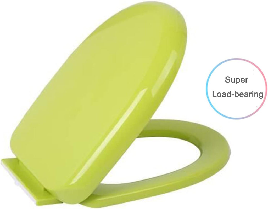 Soft Close Toilet Seats Toilet Seats, Round Non-Slip, with Quietly Close and Quick Release Hinges (Grün)