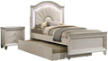 Furniture of America FOA Devado 3-Piece White Wood Bedroom Set - Twin + Nightstand + Trundle