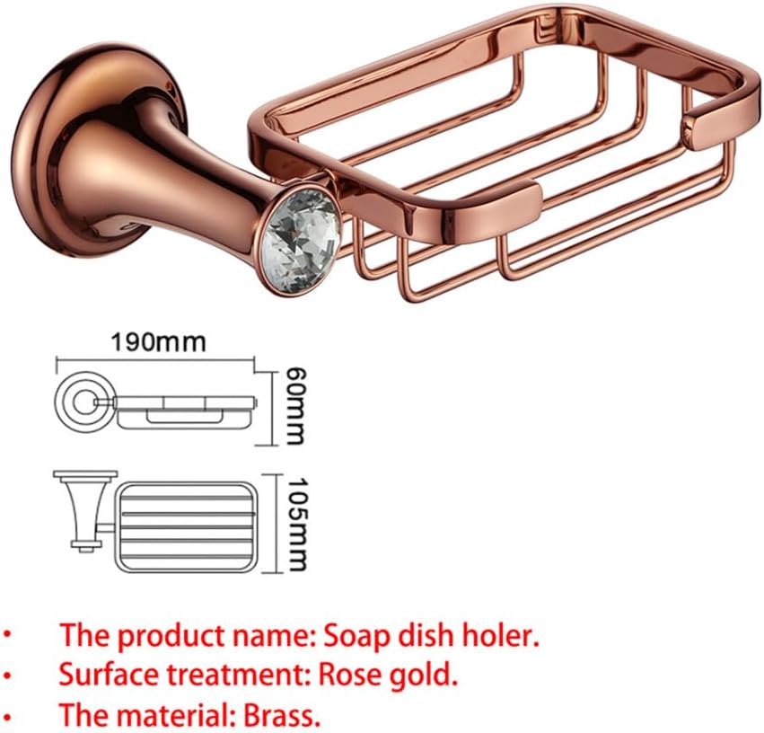 Coat Hook Bathroom Hooks Rose Gold Bathroom Accessories Brass Wall Mounted Toilet Brush Paper Towel Holder Rack Glass Shelf Bath Hardware Set.,Robe Hook(Color:Soap Dish Holer)