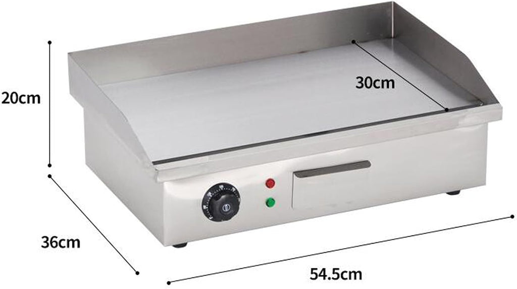 Commercial Griddle 22' Electric Griddle 220V 3000W Non-Stick Countertop Flat Top Griddle Stainless Steel Grill for Restaurant Kitchen