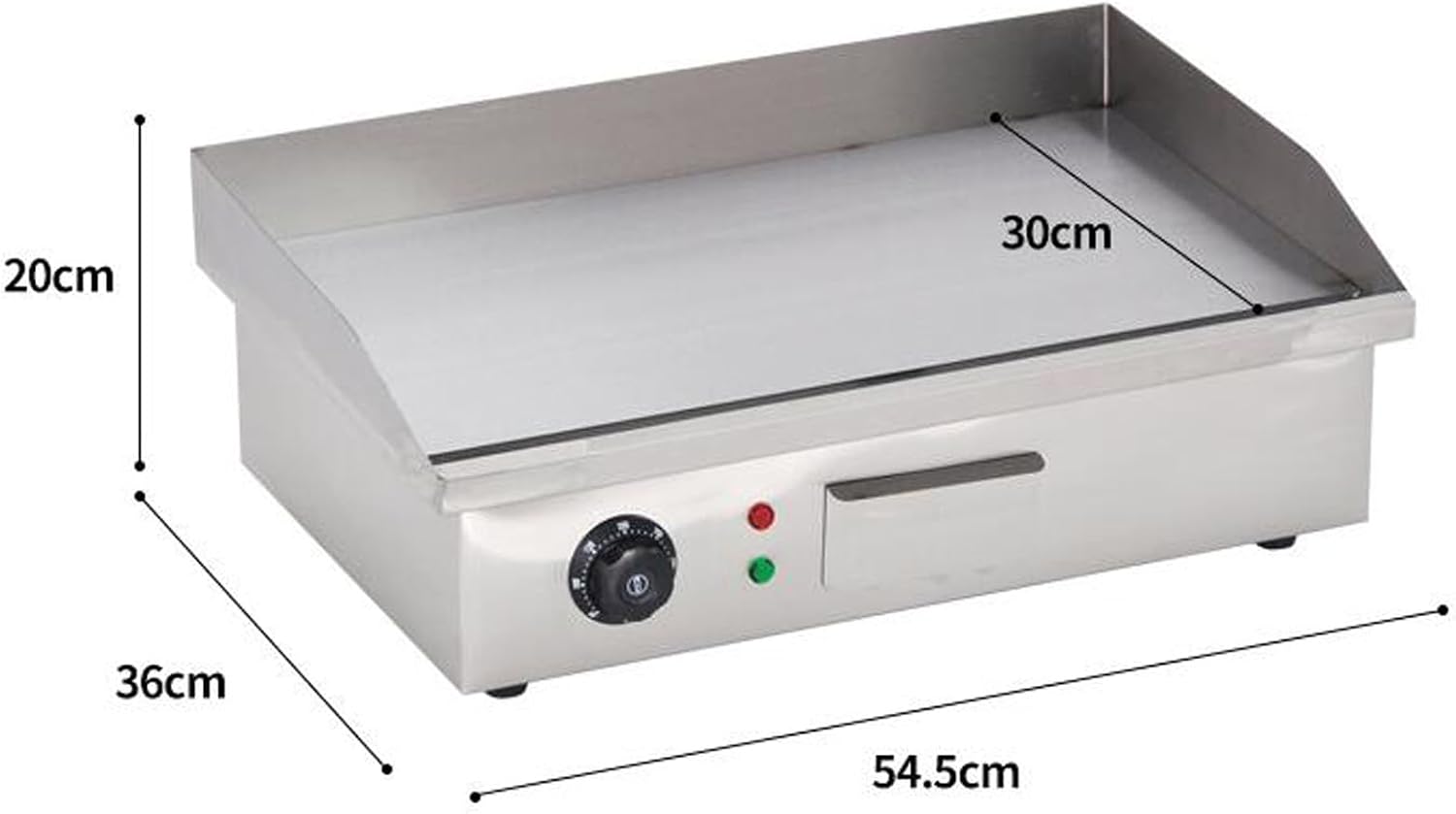 Commercial Griddle 22' Electric Griddle 220V 3000W Non-Stick Countertop Flat Top Griddle Stainless Steel Grill for Restaurant Kitchen