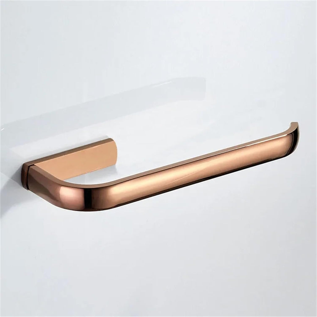 Bathroom Hardware Set Rose Gold Brass Robe Hook Towel Rail Rack Bar Tissue Paper Holder Accessories Wall Mount Lzh105(Towel Ring)