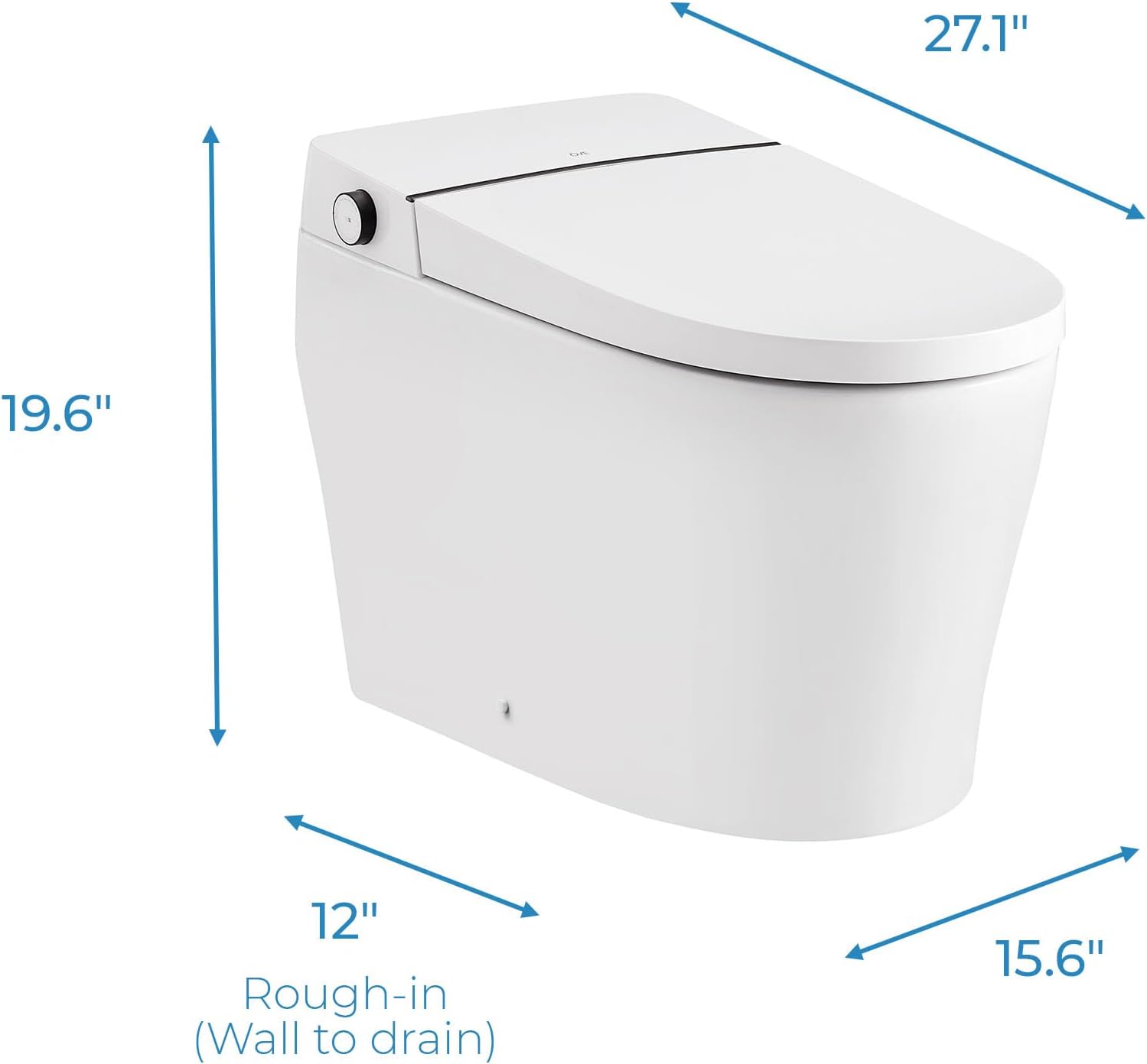 OVE Decors Ella Dual-Flush Smart Bidet Toilet with Built-in Tank, Elongated Bowl, Heated Seat, WaterSense Certified