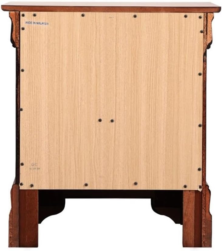 Pemberly Row Set of 2 Twin Sleigh Bed and 2-Drawer Nightstand in Cherry