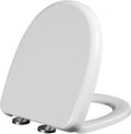Wttfc Soft Close Toilet Seat,Bidet Toilet Seat,Simple Top Fixing for Easy Clean,D Shape, Standard Toilet Seats White with Adjustable Hinges,Toulet Seat,06