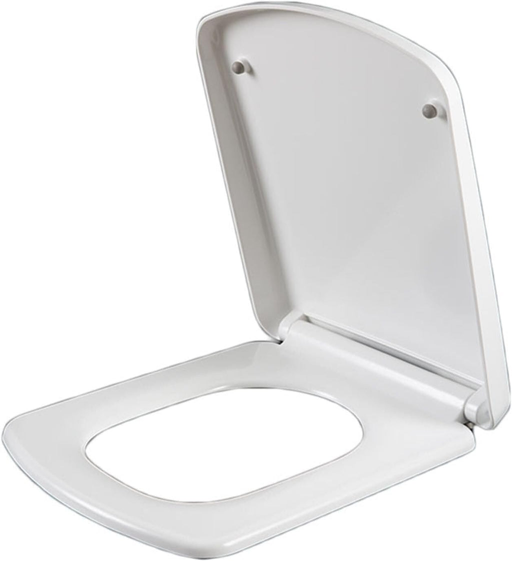 Round Corner Square Toilet Seat, Heavy Duty Urea-Formaldehyde, Soft Close, Quick Release, Brushed Hinges, Fit