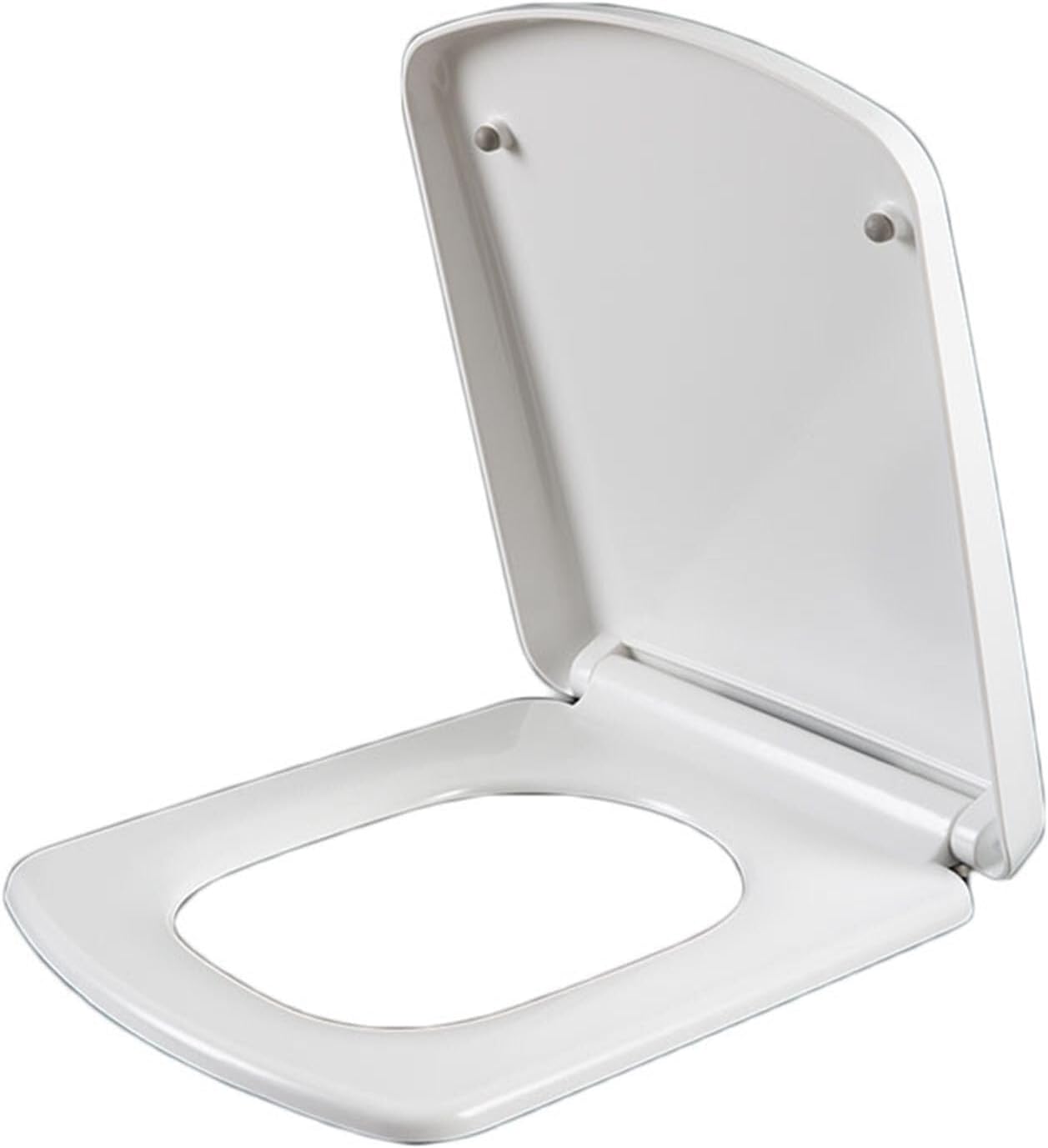 Round Corner Square Toilet Seat, Heavy Duty Urea-Formaldehyde, Soft Close, Quick Release, Brushed Hinges, Fit