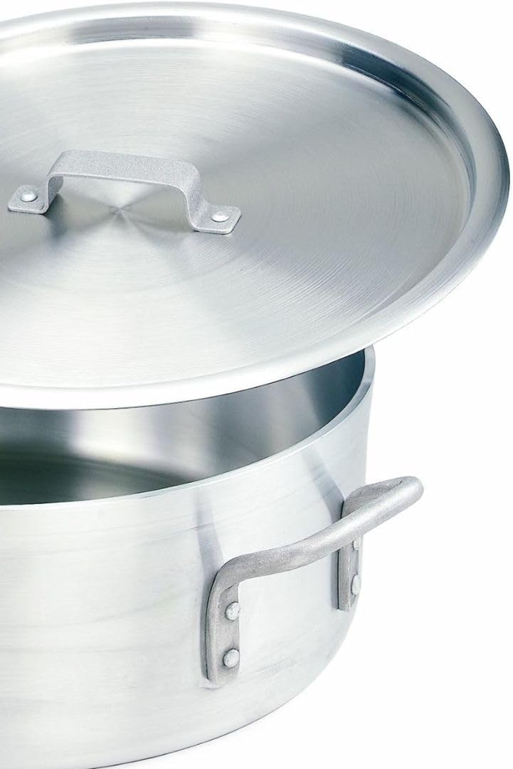 Soro Essentials- 35 Qt. Heavy Duty Brazier Pan with Cover- Round Braiser Pan Flat Cooking Surface Even Heating Cookware Perfect for Frying Stir-frying Stewing Cooking Home Kitchen Restaurant
