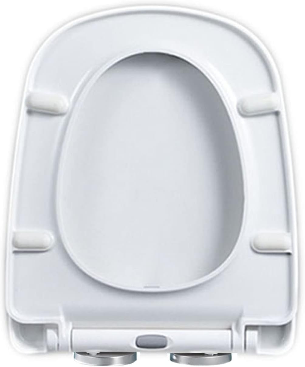 Toilet Seat Round Square Toilet Seat White Soft Close Toilet Seat White Quick Release, Bathrooms Square Toilet Seat Simple Top Fixing, Thickened(36.5 * 43.5cm)