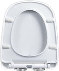 Toilet Seat Round Square Toilet Seat White Soft Close Toilet Seat White Quick Release, Bathrooms Square Toilet Seat Simple Top Fixing, Thickened(36.5 * 43.5cm)